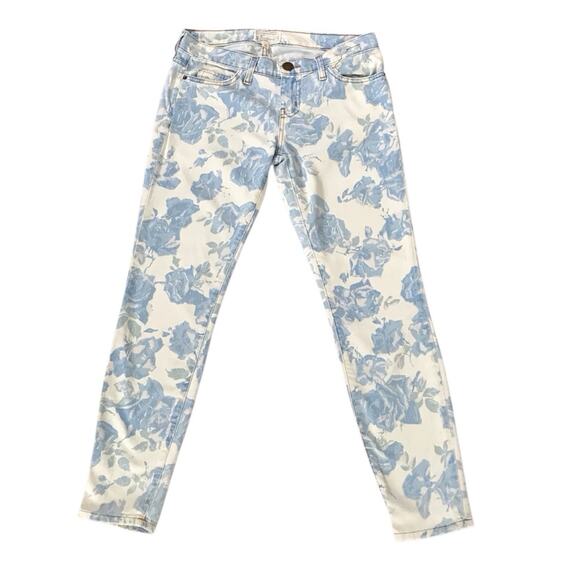Current Elliott Blue Rose Skinny Jeans Floral Print The Stiletto Low Rise 26 - Picture 3 of 9